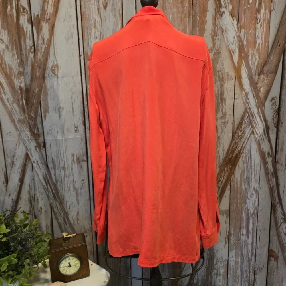 Redish/orange long-sleeve button-up - Picture 4 of 6